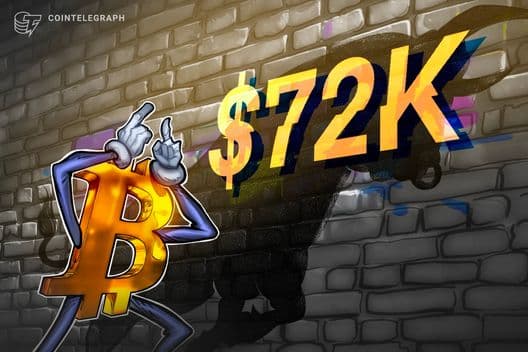 Bitcoin price nears one-month high as bulls propel BTC toward $72K